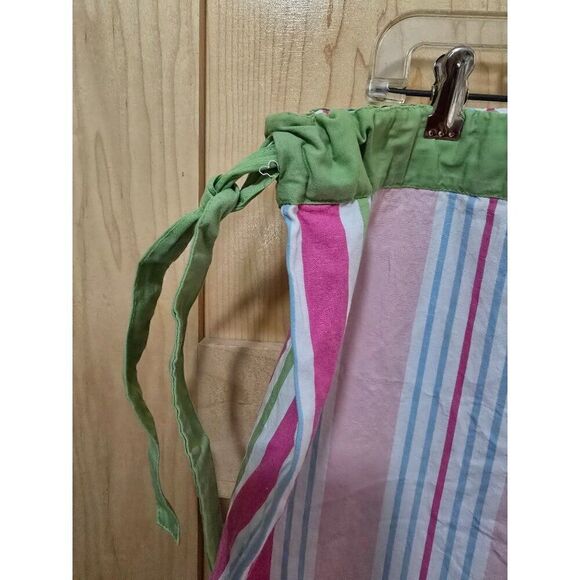 Pottery Barn Kids Striped Cotton Storage/Laundry bag With Green Ties - Picture 4 of 9